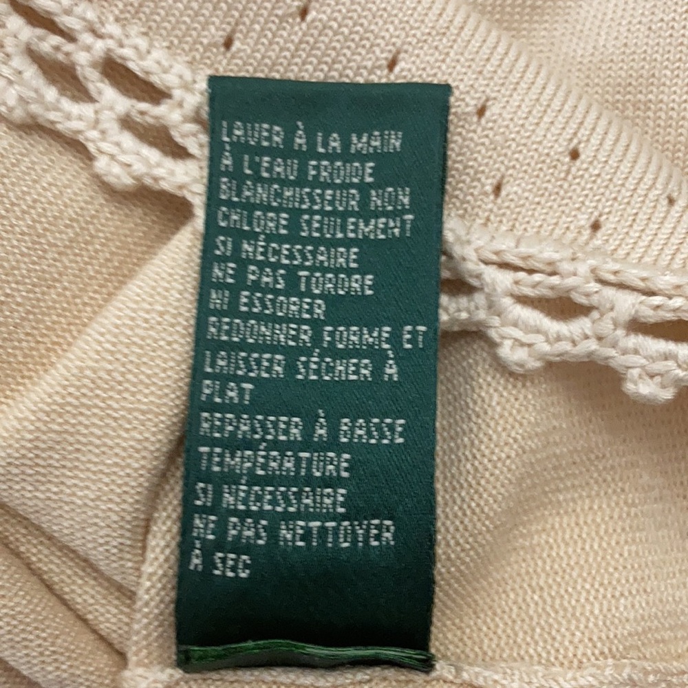 EUC Lauren Ralph Lauren Beige Sleeveless Blouse with Sequins & Bead Detail XL - Picture 10 of 10